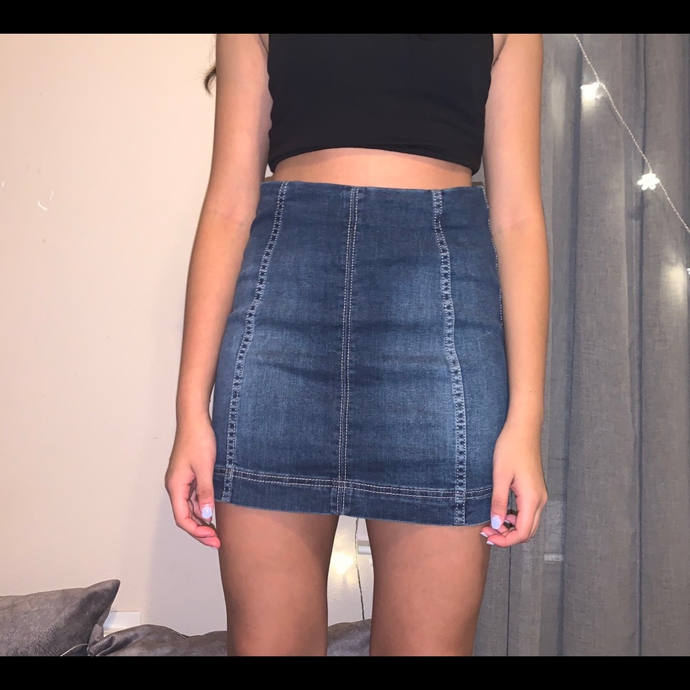 Denim mini skirt